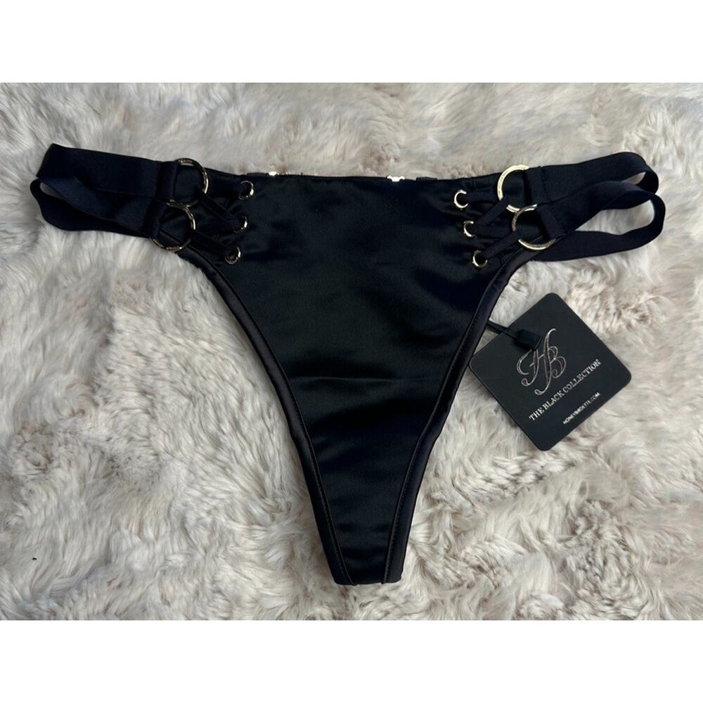 Honey Birdette STEVIE🖤 Black Gold Thong XS